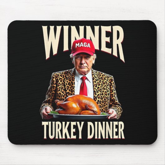 勝者のトルコのディナーおもしろいトランプ マウスパッド (正面)