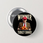勝者のトルコのディナーおもしろいトランプ 缶バッジ (正面&裏面)