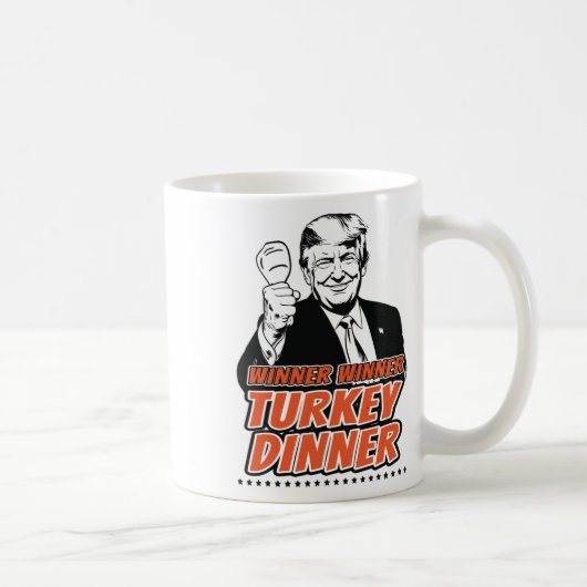 勝者の七面鳥ディナーおもしろいトルコトランプタ コーヒーマグカップ (右)