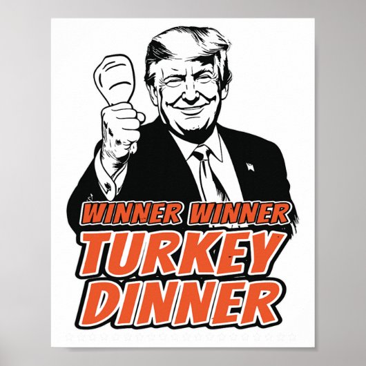 勝者の七面鳥ディナーおもしろいトルコトランプタ ポスター (正面)