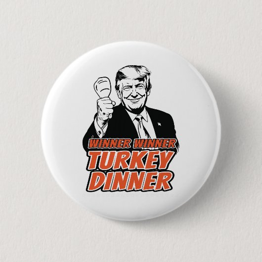 勝者の七面鳥ディナーおもしろいトルコトランプタ 缶バッジ (正面)