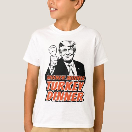 勝者の七面鳥ディナーおもしろいトルコトランプタ Tシャツ (正面)