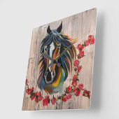 勝者の円 スクエア壁時計 (傾斜)