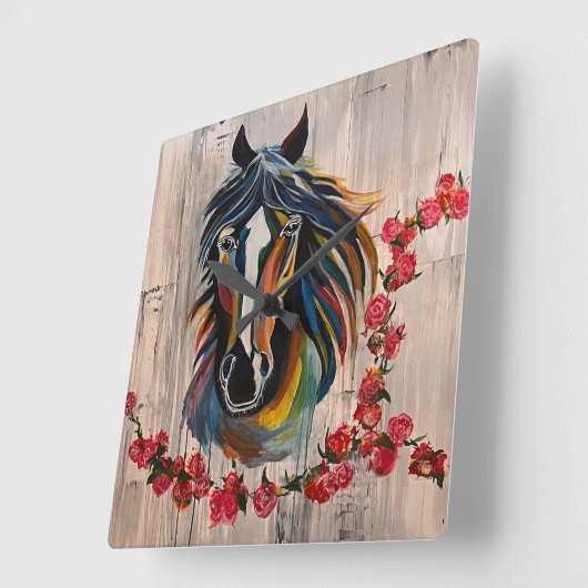 勝者の円 スクエア壁時計 (傾斜)