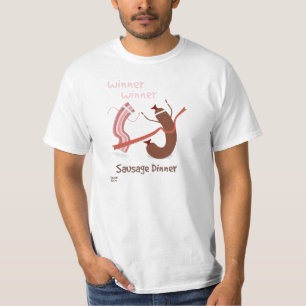 勝者の勝者のソーセージの夕食のTシャツ Tシャツ