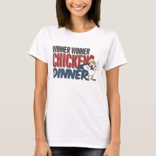 勝者の勝者の鶏の夕食メンズおもしろいなギフトのひよこ Tシャツ