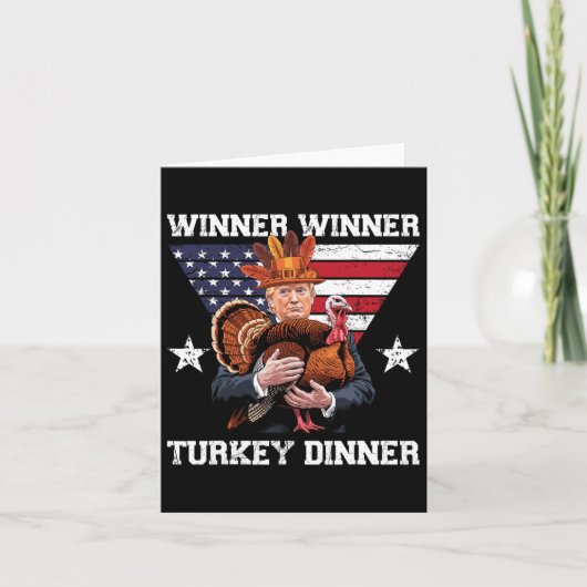 勝者の勝者トルコのディナートランプサンクスギビングおもしろい カード (正面)