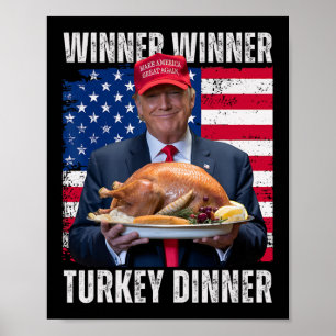 勝者の勝者トルコのディナーユーモアおもしろいトランプ ポスター