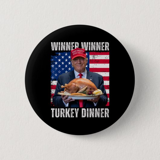 勝者の勝者トルコのディナーユーモアおもしろいトランプ 缶バッジ (正面)