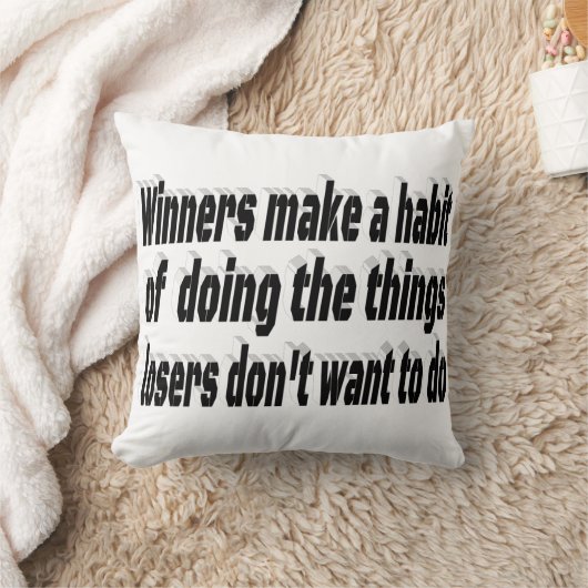勝者の敗者のやる気を起こさせる引用文 クッション (ブランケット)
