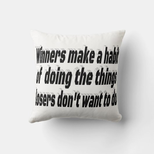 勝者の敗者のやる気を起こさせる引用文 クッション (裏面)