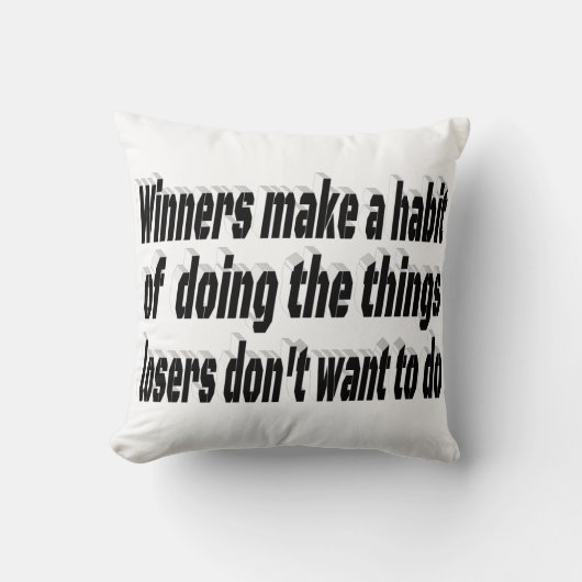 勝者の敗者のやる気を起こさせる引用文 クッション (正面)