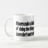 勝者の敗者のやる気を起こさせる引用文 コーヒーマグカップ (左)