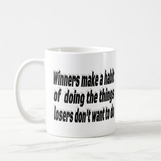 勝者の敗者のやる気を起こさせる引用文 コーヒーマグカップ (左)