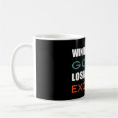 勝者はゴール、敗者をします弁解をします コーヒーマグカップ (左)