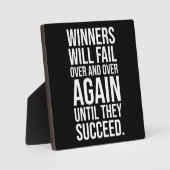 勝者は成功するまで失敗やる気を起こさせる- フォトプラーク (正面)