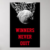 勝者は決してやめ達成バスケットボールのポスター ポスター (正面)