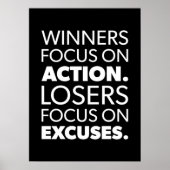 勝者は行動を起こし、敗者は言い訳をする ポスター (正面)