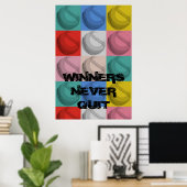 勝者やめは感動的野ポップ・アートの球 ポスター (ホームオフィス)