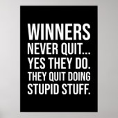 勝者やめは無おもしろい- やる気を起こさせる ポスター (正面)