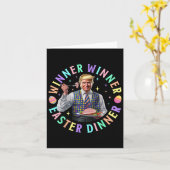 勝者イースターディナーおもしろいトランプハッピーイースト カード (黄色い花)