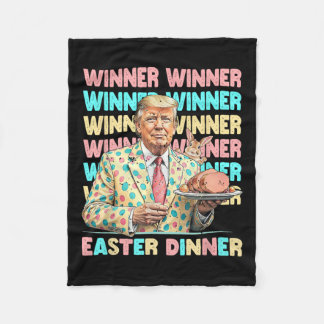 勝者イースターディナー日トランプバニーラビットレス フリースブランケット