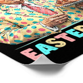 勝者イースターディナー日トランプバニーラビットレス ポスター (角)