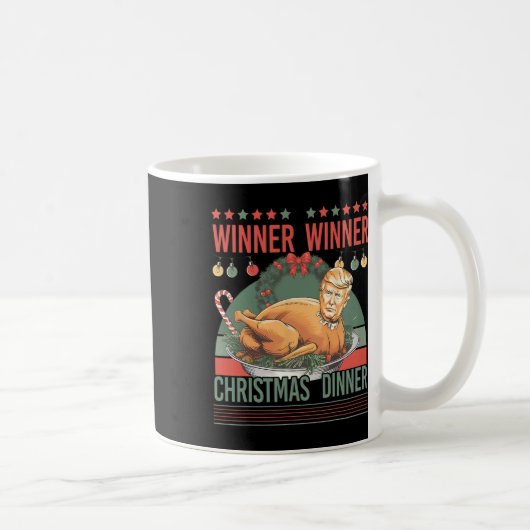 勝者クリスマスディナーおもしろいトランプトルコ コーヒーマグカップ (右)