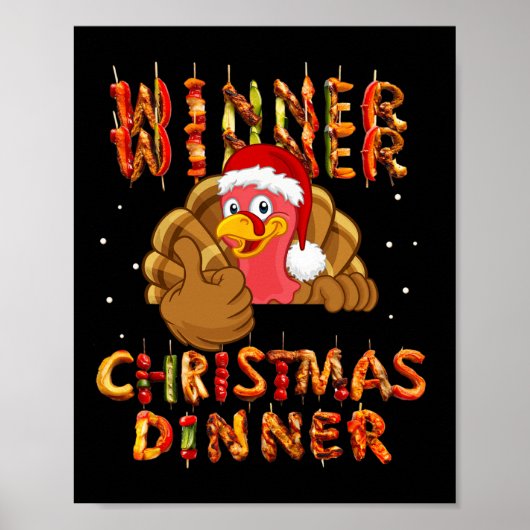 勝者クリスマスディナーサンタクローストランプT ポスター (正面)