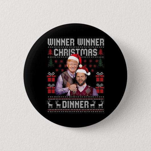 勝者クリスマスディナーサンタトランプヴァンスU 缶バッジ (正面)
