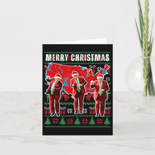 勝者クリスマスディナーサンタトランプ醜いSw カード (正面)