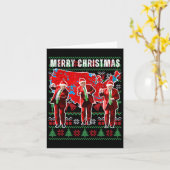 勝者クリスマスディナーサンタトランプ醜いSw カード (黄色い花)