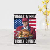 勝者クリスマスディナーサンタトランプ醜いSw カード (黄色い花)