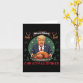 勝者クリスマスディナーサンタトランプ醜いSw カード (黄色い花)