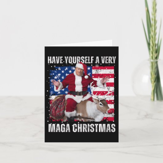 勝者クリスマスディナーサンタトランプ醜いSw カード (正面)