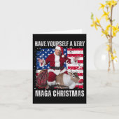勝者クリスマスディナーサンタトランプ醜いSw カード (黄色い花)