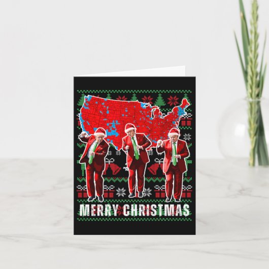 勝者クリスマスディナーサンタトランプ醜いSw カード (正面)