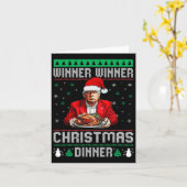 勝者クリスマスディナーサンタトランプ醜いSw カード (黄色い花)