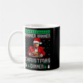勝者クリスマスディナーサンタトランプ醜いSw コーヒーマグカップ (左)