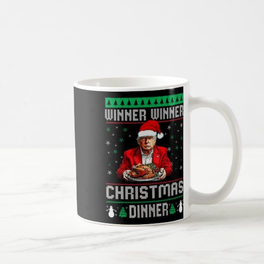 勝者クリスマスディナーサンタトランプ醜いSw コーヒーマグカップ (右)