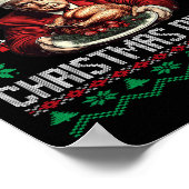 勝者クリスマスディナーサンタトランプ醜いSw ポスター (角)