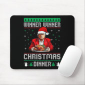 勝者クリスマスディナーサンタトランプ醜いSw マウスパッド (マウス)