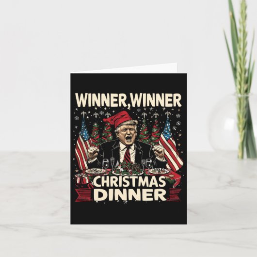 勝者クリスマスディナー感謝のトランプSant カード (正面)