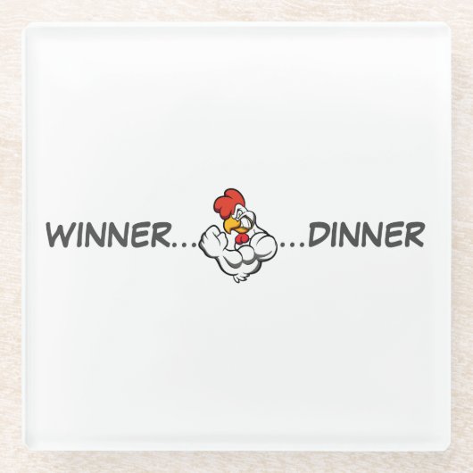 勝者ディナーグリルグラスコースターオリンポスの努力 ガラスコースター (正面)