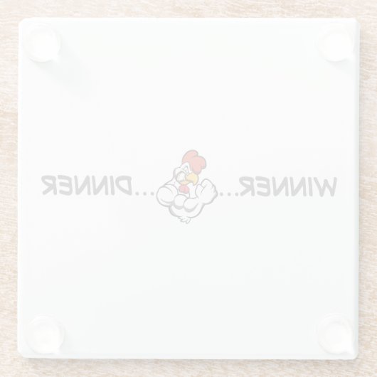 勝者ディナーグリルグラスコースターオリンポスの努力 ガラスコースター (裏面)