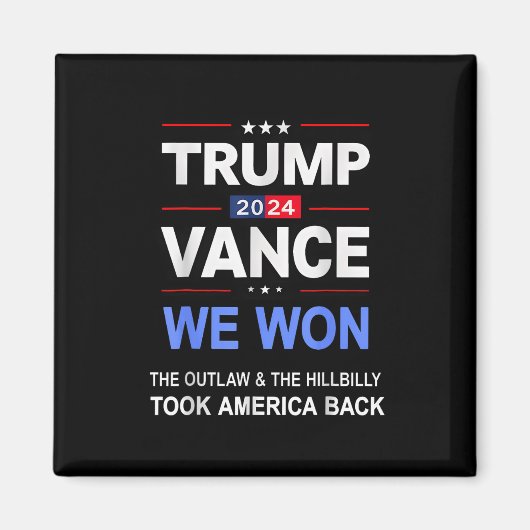 勝者トランプVance我々が勝ったByck America Keepsa マグネット (正面)