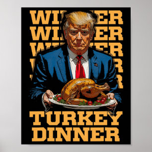 勝者トルコのディナーおもしろいトランプ感謝祭 ポスター