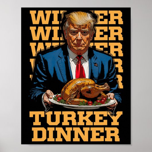 勝者トルコのディナーおもしろいトランプ感謝祭 ポスター (正面)