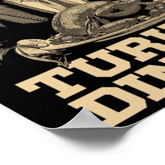 勝者トルコのディナーおもしろいトランプ感謝祭 ポスター (角)