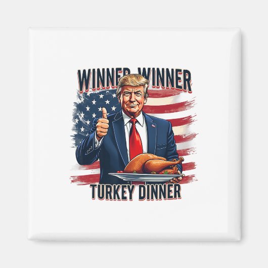 勝者トルコのディナーおもしろいトランプ感謝祭 マグネット (正面)